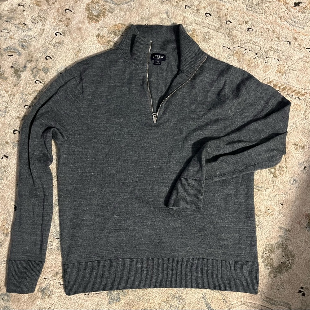 J. Crew Men's Charcoal Zip-Up Sweater